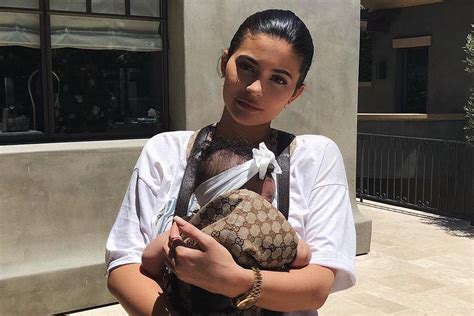 kylie jenner gucci baby holder|Kylie Jenner Held Stormi Webster in a $625 Gucci Baby Carrier.